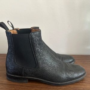 black leather boots